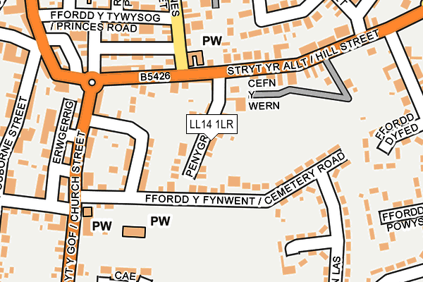 LL14 1LR map - OS OpenMap – Local (Ordnance Survey)