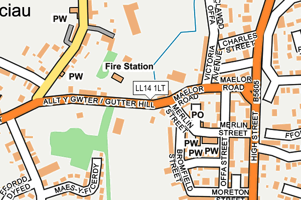 LL14 1LT map - OS OpenMap – Local (Ordnance Survey)