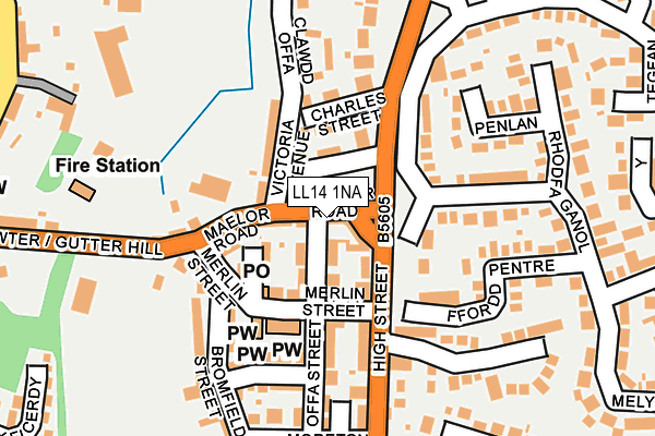 LL14 1NA map - OS OpenMap – Local (Ordnance Survey)