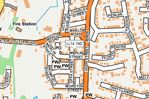 LL14 1ND map - OS OpenMap – Local (Ordnance Survey)