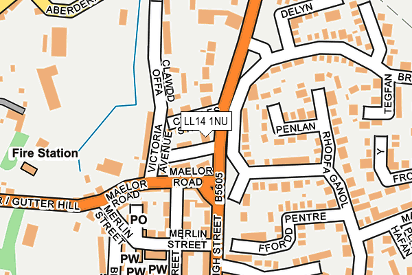LL14 1NU map - OS OpenMap – Local (Ordnance Survey)