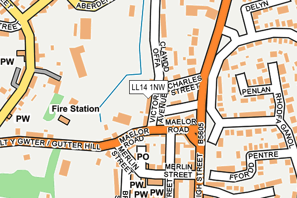LL14 1NW map - OS OpenMap – Local (Ordnance Survey)