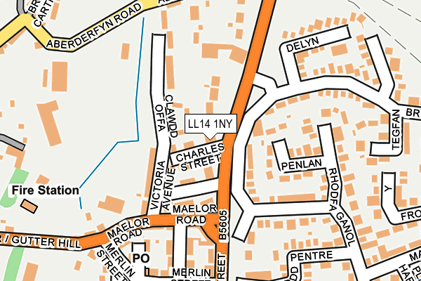 LL14 1NY map - OS OpenMap – Local (Ordnance Survey)