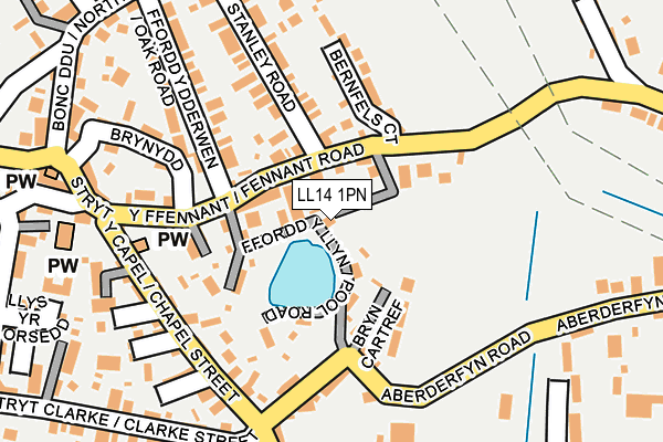LL14 1PN map - OS OpenMap – Local (Ordnance Survey)