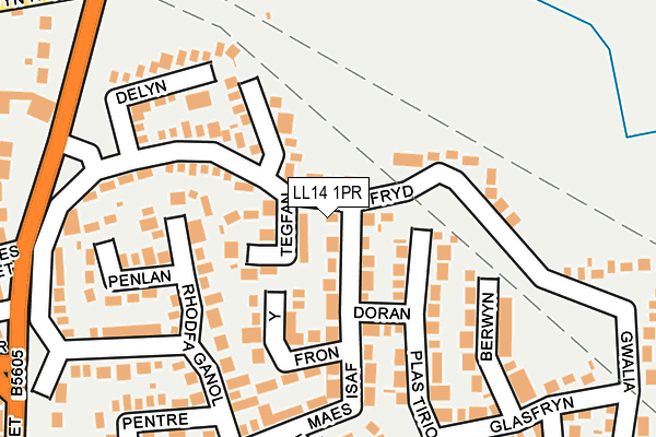 LL14 1PR map - OS OpenMap – Local (Ordnance Survey)