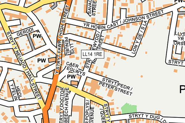 LL14 1RE map - OS OpenMap – Local (Ordnance Survey)