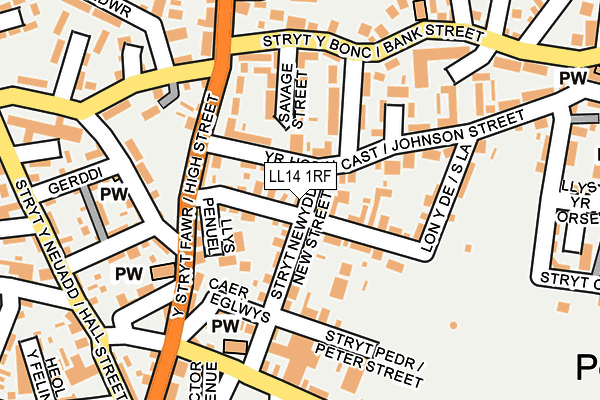 LL14 1RF map - OS OpenMap – Local (Ordnance Survey)