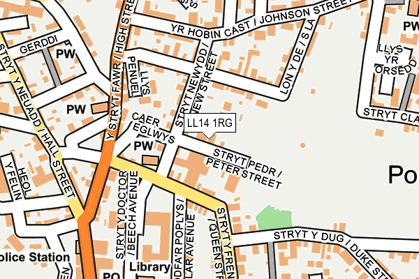 LL14 1RG map - OS OpenMap – Local (Ordnance Survey)