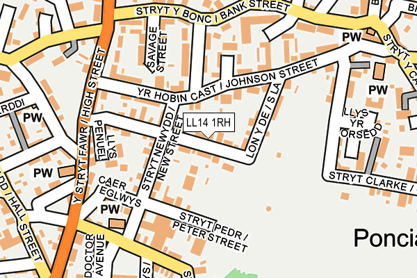 LL14 1RH map - OS OpenMap – Local (Ordnance Survey)