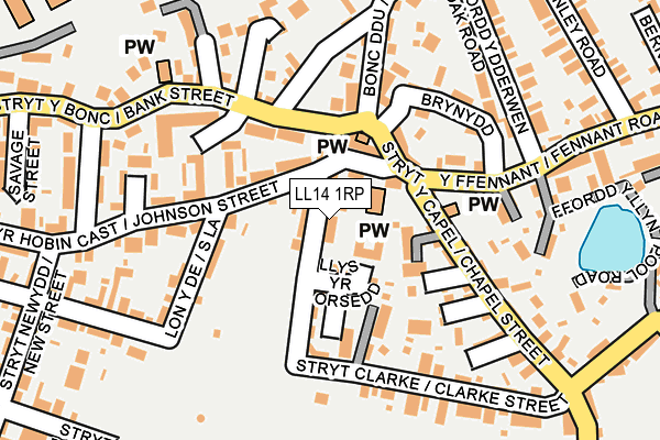 LL14 1RP map - OS OpenMap – Local (Ordnance Survey)
