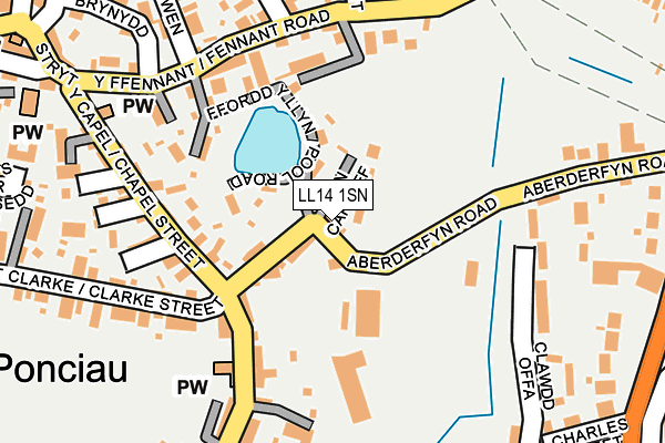 LL14 1SN map - OS OpenMap – Local (Ordnance Survey)