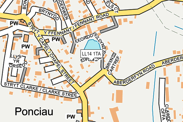 LL14 1TA map - OS OpenMap – Local (Ordnance Survey)