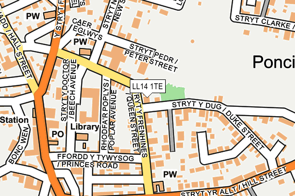 LL14 1TE map - OS OpenMap – Local (Ordnance Survey)