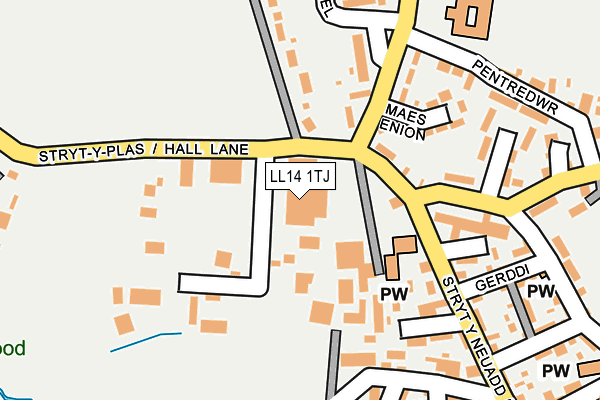 LL14 1TJ map - OS OpenMap – Local (Ordnance Survey)