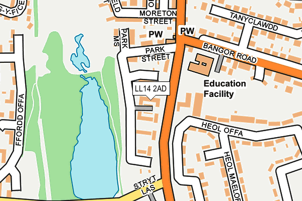 LL14 2AD map - OS OpenMap – Local (Ordnance Survey)