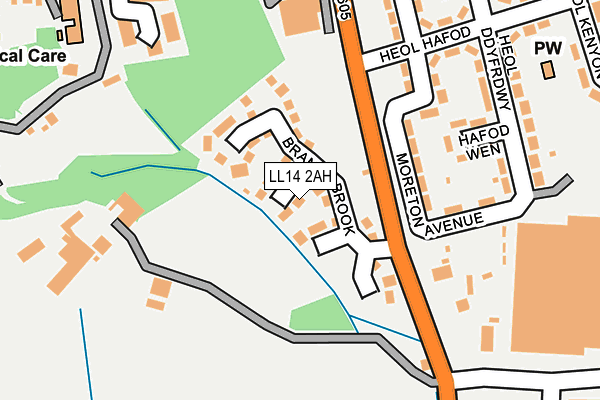 LL14 2AH map - OS OpenMap – Local (Ordnance Survey)