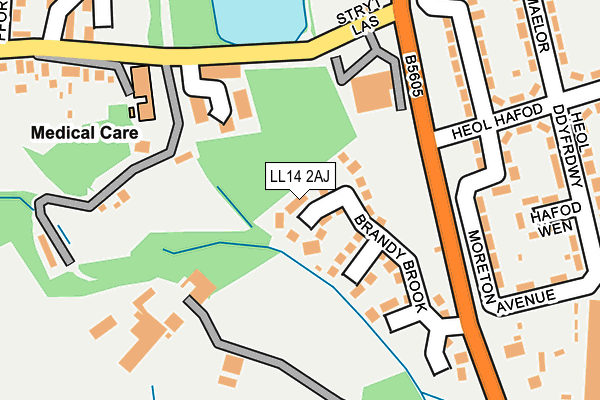 LL14 2AJ map - OS OpenMap – Local (Ordnance Survey)