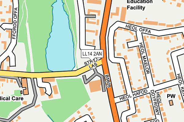 LL14 2AN map - OS OpenMap – Local (Ordnance Survey)