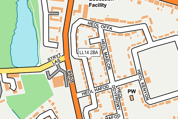 LL14 2BA map - OS OpenMap – Local (Ordnance Survey)