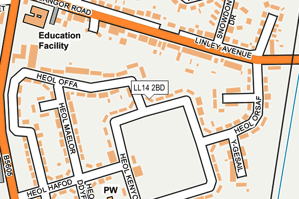 LL14 2BD map - OS OpenMap – Local (Ordnance Survey)