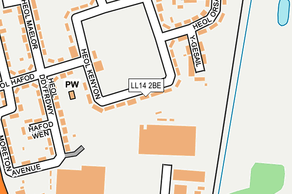 LL14 2BE map - OS OpenMap – Local (Ordnance Survey)