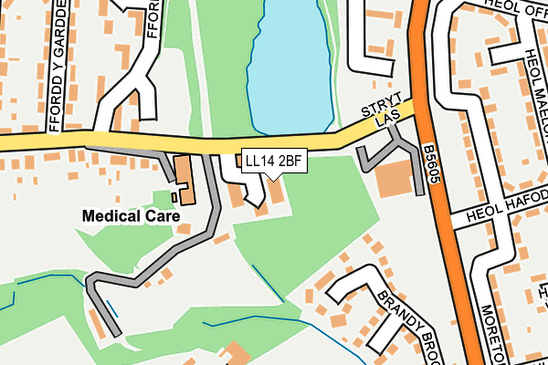 LL14 2BF map - OS OpenMap – Local (Ordnance Survey)