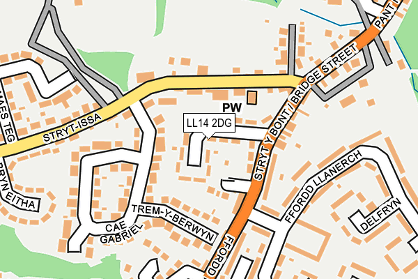 LL14 2DG map - OS OpenMap – Local (Ordnance Survey)
