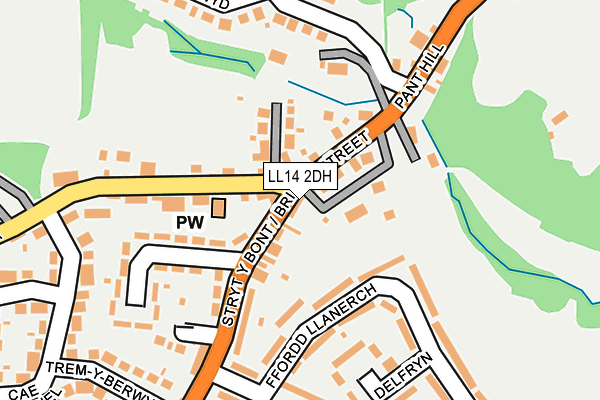 LL14 2DH map - OS OpenMap – Local (Ordnance Survey)