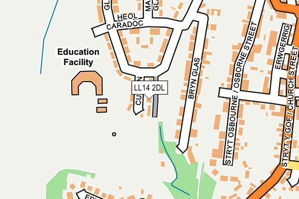 LL14 2DL map - OS OpenMap – Local (Ordnance Survey)