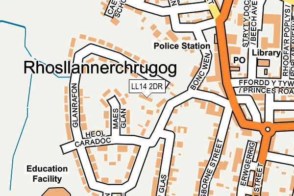 LL14 2DR map - OS OpenMap – Local (Ordnance Survey)