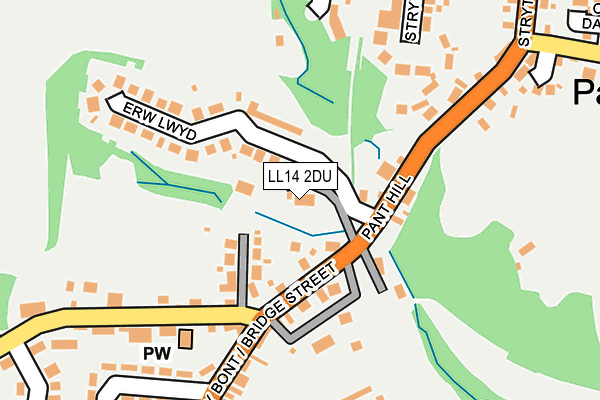 LL14 2DU map - OS OpenMap – Local (Ordnance Survey)