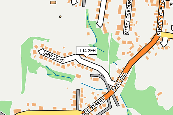 LL14 2EH map - OS OpenMap – Local (Ordnance Survey)