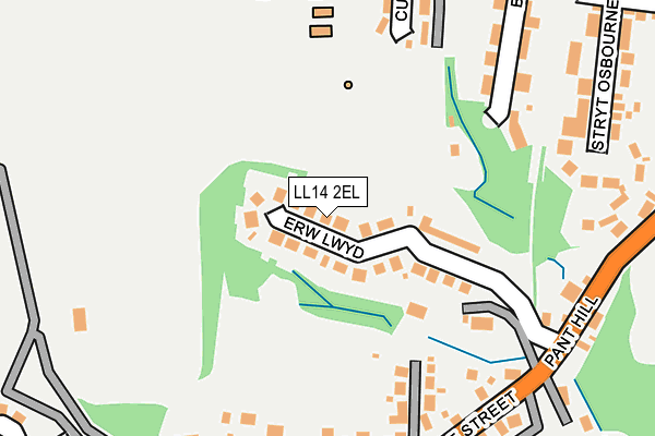 LL14 2EL map - OS OpenMap – Local (Ordnance Survey)