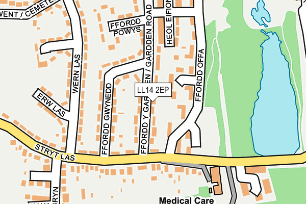 LL14 2EP map - OS OpenMap – Local (Ordnance Survey)