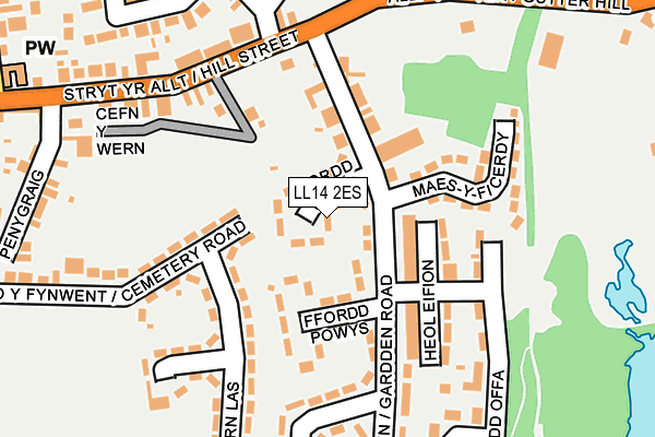 LL14 2ES map - OS OpenMap – Local (Ordnance Survey)