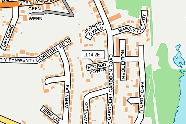 LL14 2ET map - OS OpenMap – Local (Ordnance Survey)