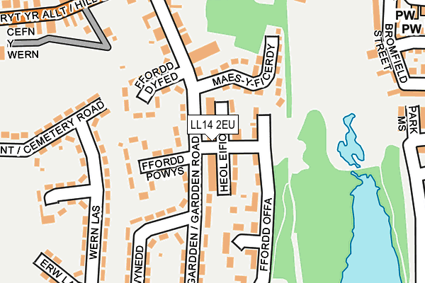 LL14 2EU map - OS OpenMap – Local (Ordnance Survey)
