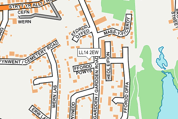 LL14 2EW map - OS OpenMap – Local (Ordnance Survey)