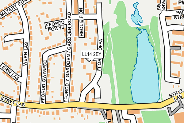 LL14 2EY map - OS OpenMap – Local (Ordnance Survey)