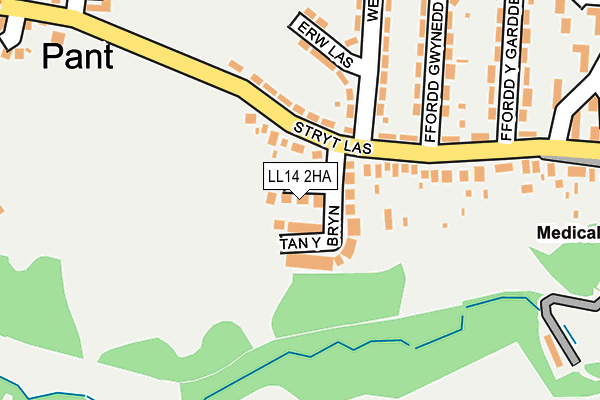 LL14 2HA map - OS OpenMap – Local (Ordnance Survey)