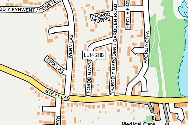 LL14 2HB map - OS OpenMap – Local (Ordnance Survey)