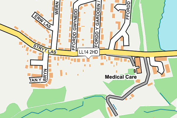 LL14 2HD map - OS OpenMap – Local (Ordnance Survey)