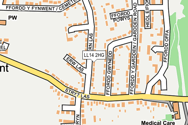LL14 2HG map - OS OpenMap – Local (Ordnance Survey)
