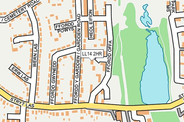 LL14 2HR map - OS OpenMap – Local (Ordnance Survey)