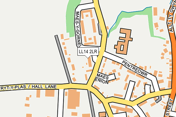 LL14 2LR map - OS OpenMap – Local (Ordnance Survey)