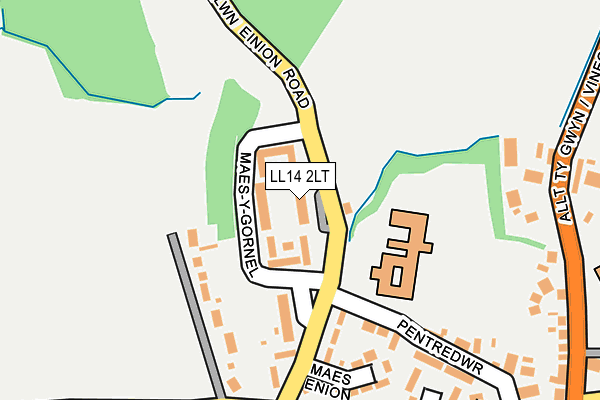 LL14 2LT map - OS OpenMap – Local (Ordnance Survey)