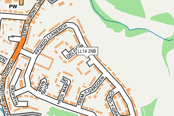 LL14 2NB map - OS OpenMap – Local (Ordnance Survey)