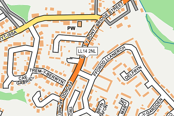 LL14 2NL map - OS OpenMap – Local (Ordnance Survey)