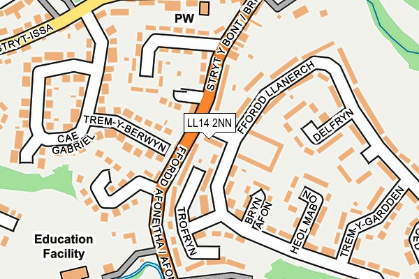 LL14 2NN map - OS OpenMap – Local (Ordnance Survey)