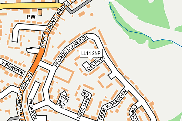 LL14 2NP map - OS OpenMap – Local (Ordnance Survey)